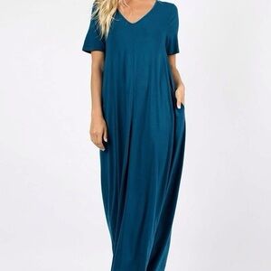 Brand new Teal V-Neck Maxi Dress